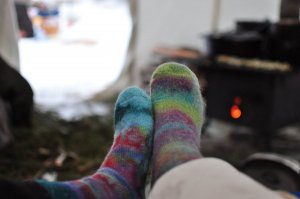 socks in tent