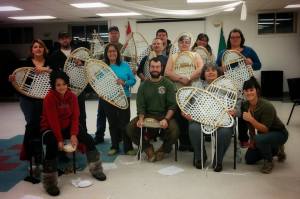 Beautiful new snowshoes woven with Chapleau Cree First Nations.