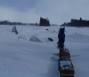 Negotiating one of many rapids on the Pontax River.